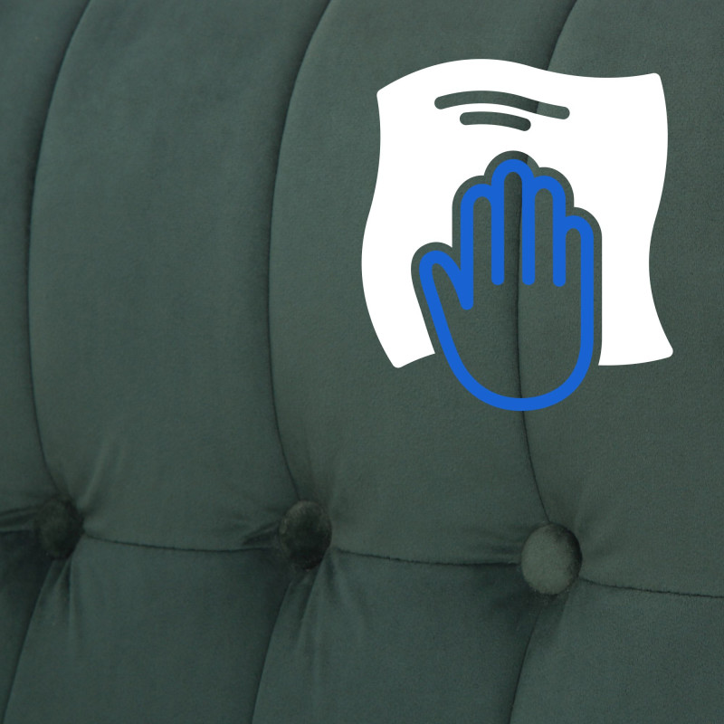 Poltrona a dondolo in velluto Saltillo naturale/verde